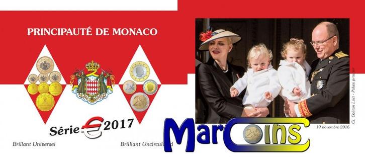 BU set Monaco 2017 - 1 cent t/m 2 euro - Blsiter, Postzegels en Munten, Munten | Europa | Euromunten, Setje, Overige waardes, Monaco