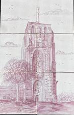 Tegeltableau unieke set , Oldehove Leeuwarden Rood/Wit, Antiek en Kunst, Antiek | Wandborden en Tegels, Ophalen of Verzenden