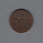 1/2 (halve) cent 1862 Willem III, Ophalen of Verzenden, Koning Willem III, Overige waardes, Losse munt