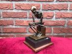 bronzen beeld, de denker/ le penseur als skelet, Antiek en Kunst, Ophalen of Verzenden