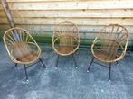 3 Prachtige Authentieke Vintage Dirk van Sliedregt Stoelen, Huis en Inrichting, Stoelen, Ophalen, Gebruikt, Bruin, Twee