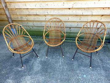 3 Prachtige Authentieke Vintage Dirk van Sliedregt Stoelen beschikbaar voor biedingen