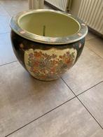 Mooie grote porseleinen Chinese bloem pot of viskom, Tuin en Terras, 40 cm of meer, Verzenden, Rond, Zo goed als nieuw