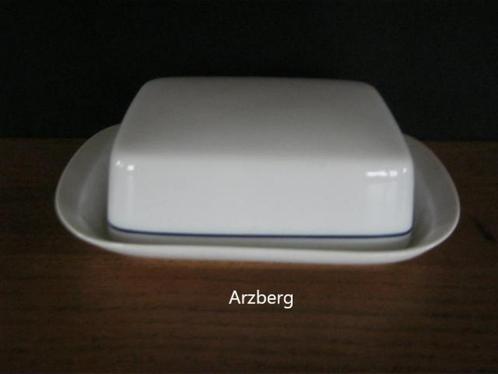 Arzberg botervloot wit m blauw biesje, boterpot, boter vloot, Huis en Inrichting, Keuken | Servies, Zo goed als nieuw, Overige typen