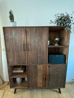 Mooie wandkast van donkerbruin hout., Huis en Inrichting, Kasten | Wandmeubels, Ophalen, Met deur(en), 150 tot 200 cm, Zo goed als nieuw