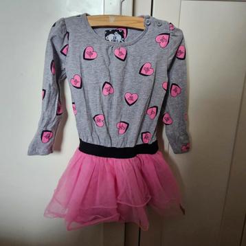 Z8 roxanne jurk grijs roze hartjes tule rok 86 beschikbaar voor biedingen