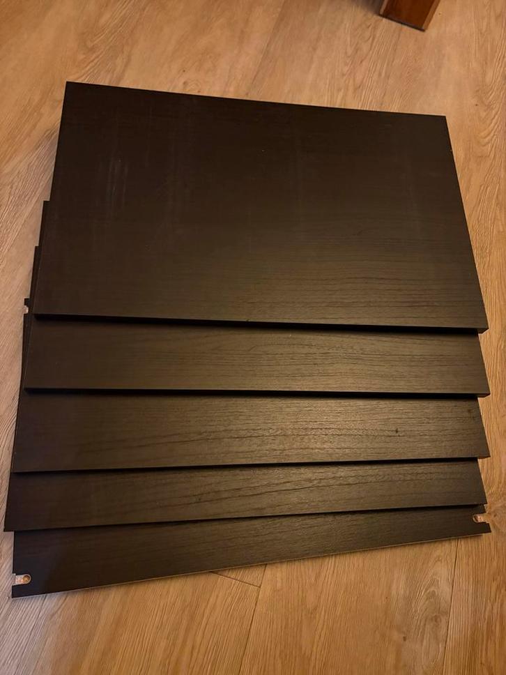 IKEA Besta Planken Zwartbruin - 5 stuks, Huis en Inrichting, Kasten | Boekenkasten, Zo goed als nieuw, 50 tot 100 cm, Minder dan 100 cm
