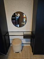 Sidetable zwatt/glas, Huis en Inrichting, Tafels | Sidetables, Ophalen, Gebruikt, 50 tot 100 cm, Glas