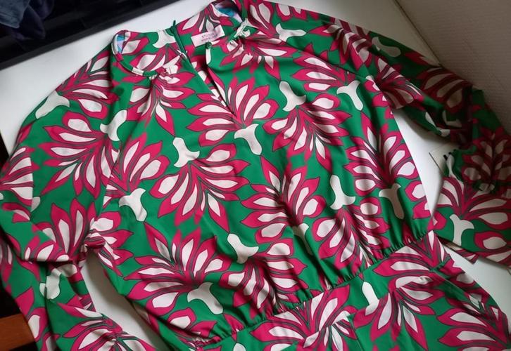 STUDIO ANNELOES Pracht jumpsuit, Roze-groen-wit, mt L 42-44, Kleding | Dames, Jumpsuits, Zo goed als nieuw, Maat 42/44 (L), Groen