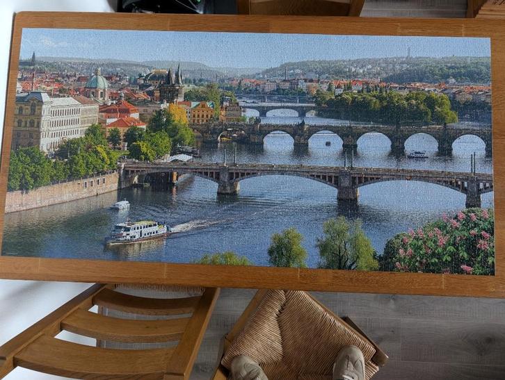 Castorland Panorama puzzel Bruggen in Praag, 4000 stukjes., Hobby en Vrije tijd, Denksport en Puzzels, Zo goed als nieuw, Legpuzzel
