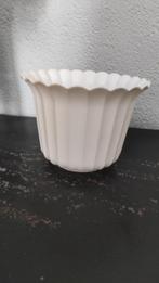 Vintage bloempot wit kunststof West-Germany, Kunststof, Rond, Binnen, Ophalen of Verzenden