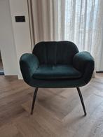 Groene suede stoel/fauteuil van Versmissen, Ophalen, Luxe uitstraling, Minder dan 75 cm, Zo goed als nieuw