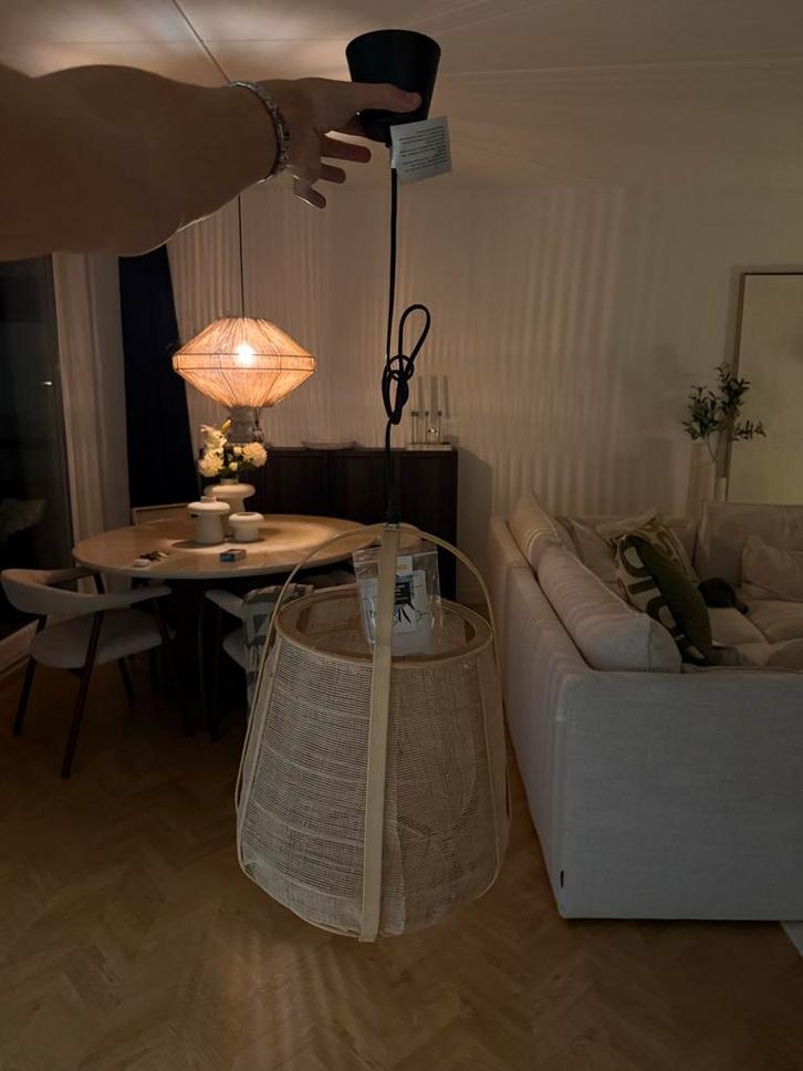 Bohemian Rotan Hanglamp NIEUW, Huis en Inrichting, Lampen | Hanglampen, Nieuw, 50 tot 75 cm, Hout, Ophalen
