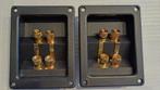 2 x bi-wire/stereo  vergulde aansluitterminals luidsprekers, Overige merken, Nieuw, Ophalen of Verzenden, 120 watt of meer