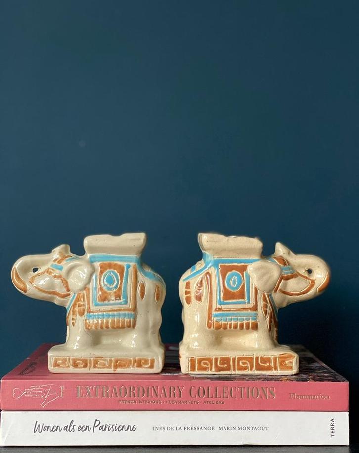 Set vintage olifanten boekensteunen, Huis en Inrichting, Woonaccessoires | Wandplanken en Boekenplanken, Verzenden