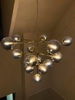 Hanglamp, messing “sputnik” met glazen bollen – 90 cm hoog, Ophalen, Zo goed als nieuw, Glas, 75 cm of meer