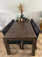 Eettafel massief hout 200/100 cm bruin, Ophalen of Verzenden, Zo goed als nieuw