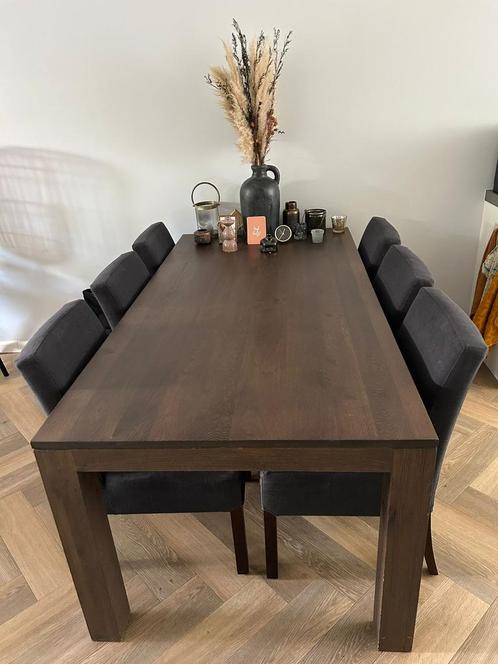 Eettafel massief hout 200/100 cm bruin, Huis en Inrichting, Complete eetkamers, Zo goed als nieuw, Ophalen of Verzenden