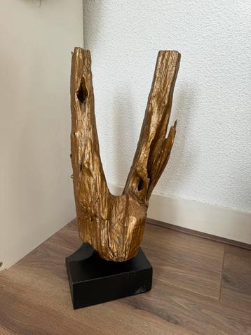 PTMD - woonaccessoires goud hout op voetstuk beschikbaar voor biedingen