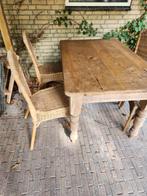 Grenen tafel met stoelen, Huis en Inrichting, Tafels | Eettafels, Ophalen, Gebruikt, 100 tot 150 cm, 50 tot 100 cm