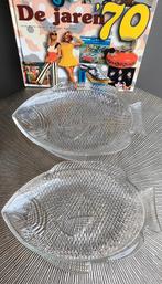 Vintage 2 glazen Schaal schalen in vorm van vis, Huis en Inrichting, Keuken | Servies, Ophalen of Verzenden, Overige stijlen, Glas