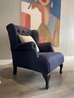 Gecappitoneerde Fauteuil antraciet/zwart Kotter living, Huis en Inrichting, Fauteuils, Ophalen, Gebruikt, 75 tot 100 cm, Stof