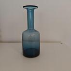 Mooie blauwe glazen vaas, Blauw, Ophalen of Verzenden, Minder dan 50 cm, Glas