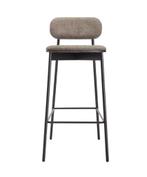 Kvik - Barkruk met rugleuning Zwart/Dark oak - 50% korting, Ophalen, Kvik, Nieuw, 1 kruk