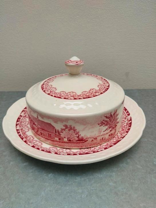 Keramieken botervloot Boerenhoeve rood ceramique Maestricht, Antiek en Kunst, Antiek | Servies los, Ophalen of Verzenden