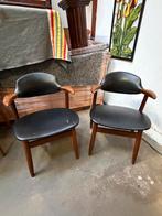 Vintage Koehoorn Stoelen Set - Jaren 50/60, Huis en Inrichting, Stoelen, Ophalen, Twee, Zwart, Zo goed als nieuw