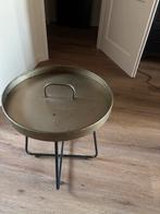 Metalen bijzettafel - 45x50 cm, Huis en Inrichting, Minder dan 55 cm, Gebruikt, Metaal of Aluminium, Rond