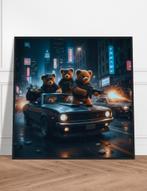 Gangster beren ingelijste muurkunst, 50 tot 75 cm, Nieuw, Ophalen of Verzenden, Schilderij