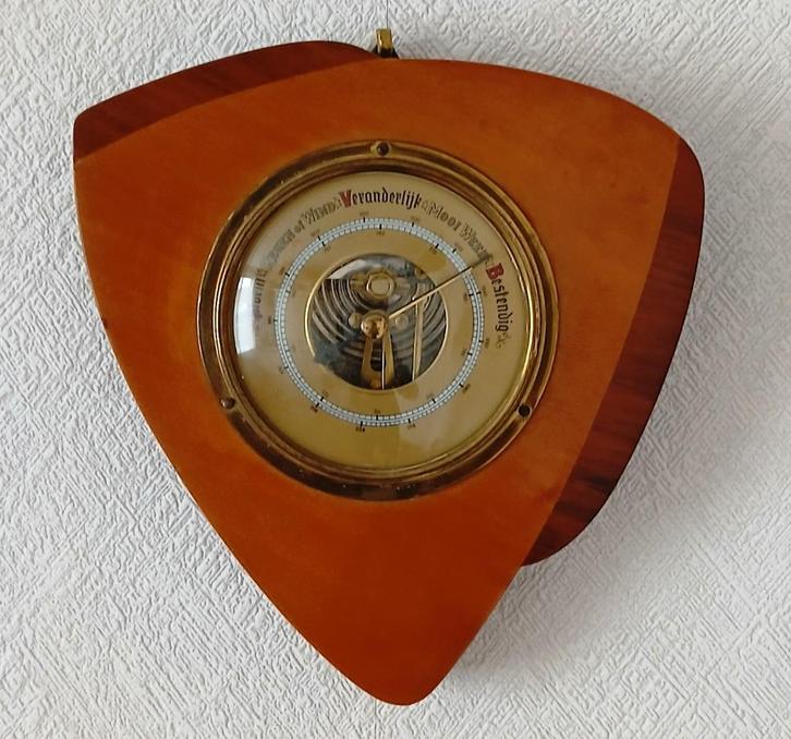 Vintage Barometer uit de Jaren 60 ( art Deco ), Audio, Tv en Foto, Weerstations en Barometers, Gebruikt, Barometer, Ophalen