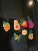 Vintage Koelkastmagneten Fruit Groente Vlinder, Hobby en Vrije tijd, Knutselen, Ophalen of Verzenden, Gebruikt, Knutselwerk