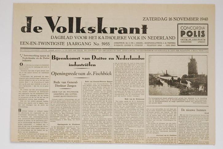 16 november 1940 - De Volkskrant | Heruitgave 1994, Boeken, Tijdschriften en Kranten, Zo goed als nieuw, Krant, Verzenden