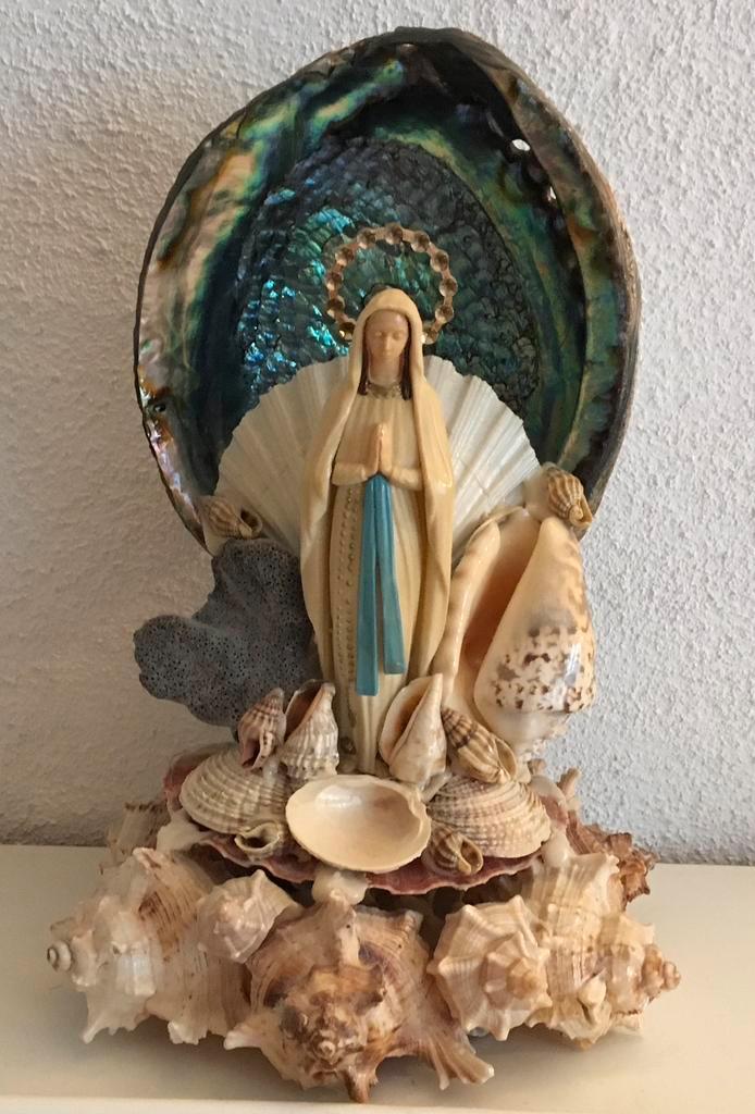 Schelpen altaar “ Maagd Maria”, Antiek en Kunst, Antiek | Religie, Ophalen