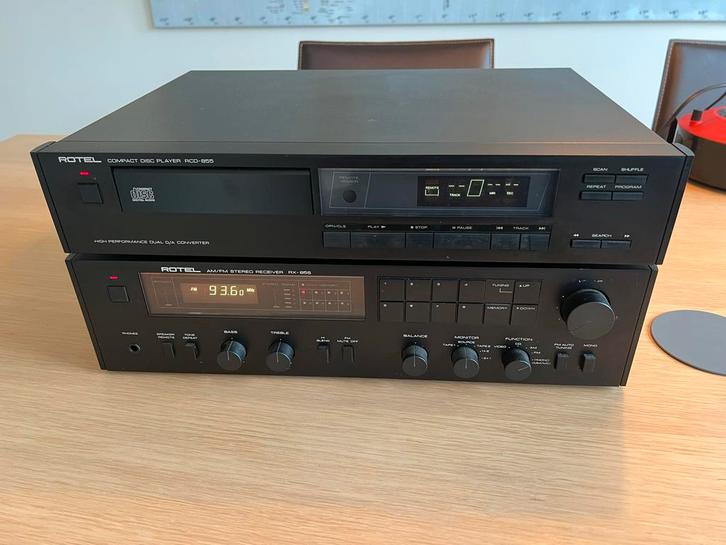 Rotel Receiver RX-855 & CD Speler RCD-855 Set, Audio, Tv en Foto, Versterkers en Receivers, Gebruikt, Stereo, 60 tot 120 watt