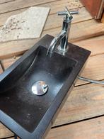 Zware granite fontein met kraan., Verzenden, Gebruikt