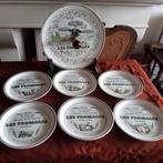 6 Vintage franse kaasbordjes +kaasplateau Gien, Antiek en Kunst, Ophalen of Verzenden