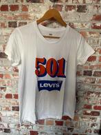 Levi's 501 wit t-shirt met oranje blauwe cijfers medium 38, Wit, W32 (confectie 46) of kleiner, Ophalen of Verzenden, Zo goed als nieuw