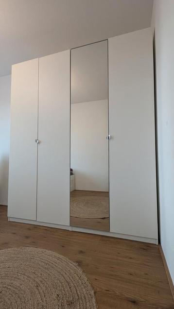 IKEA PAX ÅHEIM kledingkast 200x60x235 cm - wit/spiegel - afbeelding 1