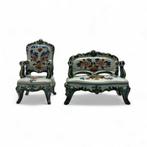 Aardewerken fauteuil en bankje, Tichelaar Makkum, Antiek en Kunst, Antiek | Keramiek en Aardewerk, Ophalen of Verzenden