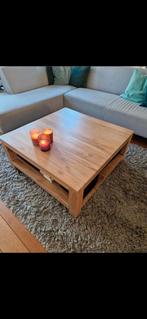 Massief Teakhouten Salontafel 100x100 White Wash, Huis en Inrichting, Tafels | Salontafels, Ophalen, 50 tot 100 cm, 50 tot 100 cm