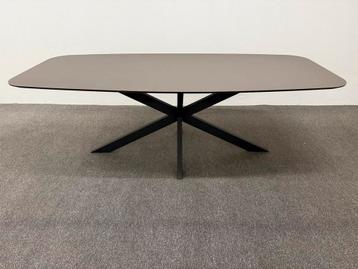 Deens ovale eettafel HPL antraciet 220x100 beschikbaar voor biedingen