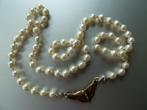 Parelcollier parelketting: Akoya cultivé parels designerslot, Verzenden, Zo goed als nieuw, Wit, Zilver