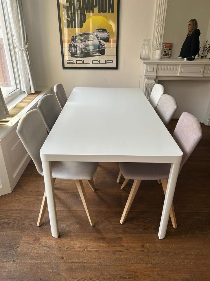 Salontafel met 6 stoelen - Leegverkoop – alles moet weg!, Huis en Inrichting, Tafels | Eettafels, Gebruikt, Minder dan 50 cm, 50 tot 100 cm