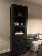 Massief houten kast met lades en planken, Ophalen, Minder dan 50 cm, Gebruikt, Met lade(s)
