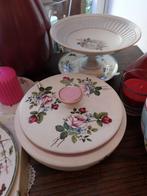 Flora Plateel Koekdoos rosa 20 cm roosjes rozen, Antiek en Kunst, Ophalen of Verzenden