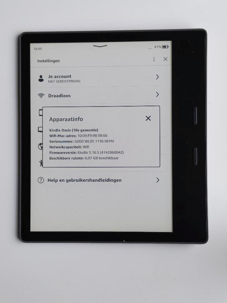 Amazon Kindle Oasis 3 8GB Ereader (110), Computers en Software, E-readers, Ophalen of Verzenden