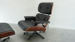 Vitra Eames Lounge Chair met Ottoman | Zwart Leer | NIEUW, Nieuw, Minder dan 75 cm, Metaal, 50 tot 75 cm